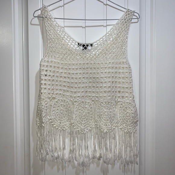 White crochet top/swim cover up - Picture 3 of 3